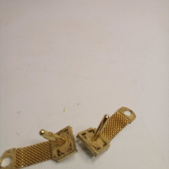 Swank Cufflinks Vintage Rectangle Green Stone - Picture 4 of 8